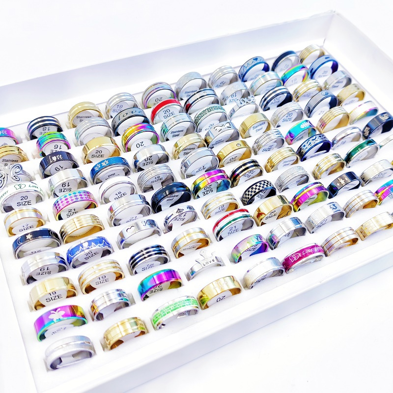 Wholesale 70pcs Men's Jewelry Set, Retro Style Rings
